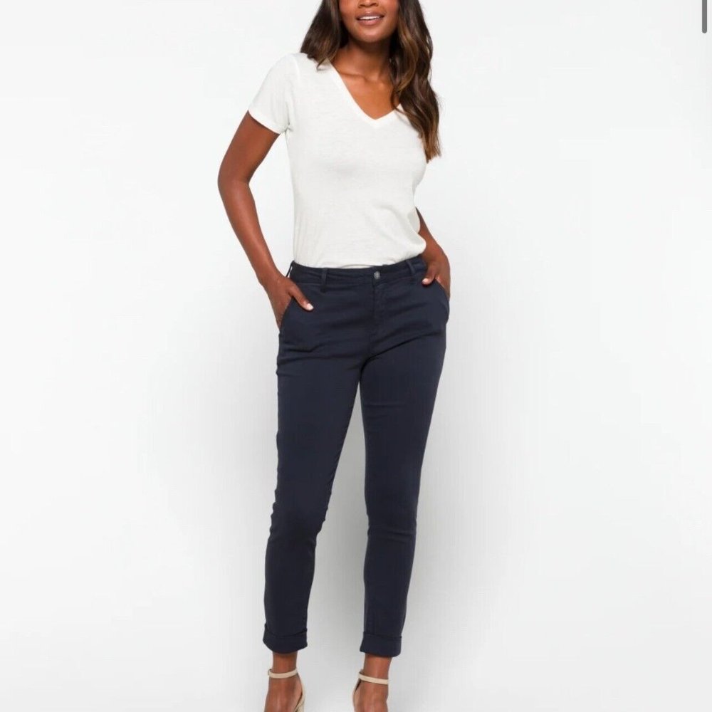 Cosmic Blue Love Callie Cuffed  Straight Ankle Pant Size 27 Navy